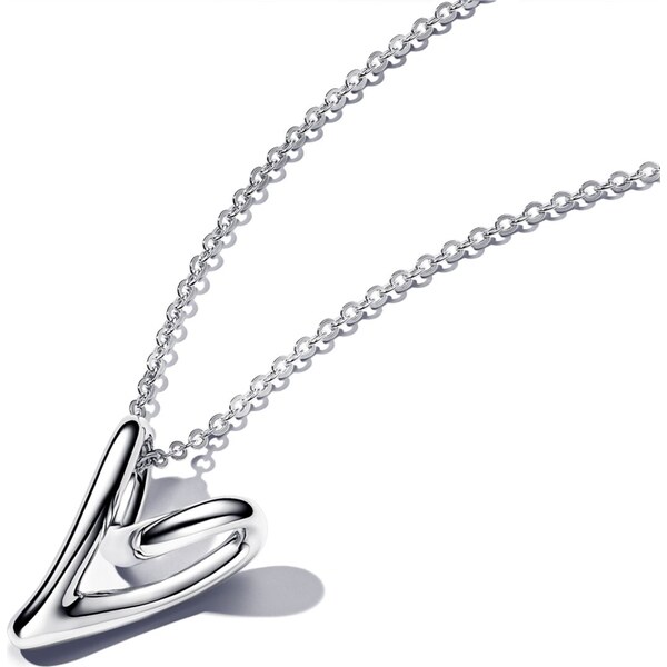 PANDORA strieborný náhrdelník s príveskom Srdca s organickým tvarom 58186188