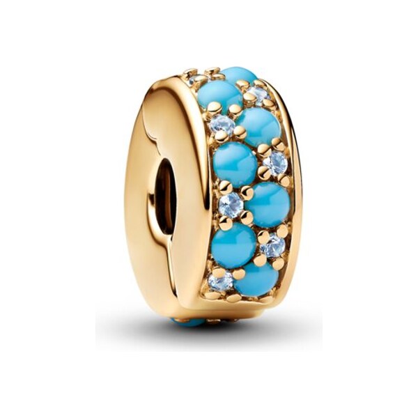 PANDORA Klipový prívesok Azúrová modrá 63776971