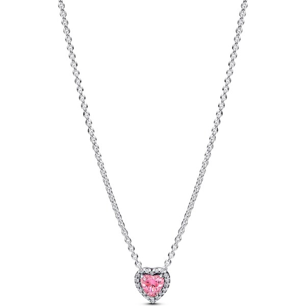 PANDORA náhrdelník Vyvýšené ružové srdce 63072714