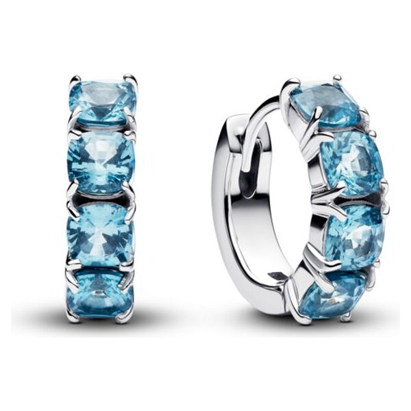 PANDORA Kruhové náušnice modré 63777181