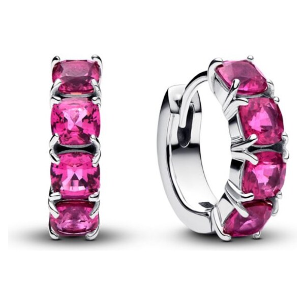 PANDORA Kruhové náušnice ružové 63777182