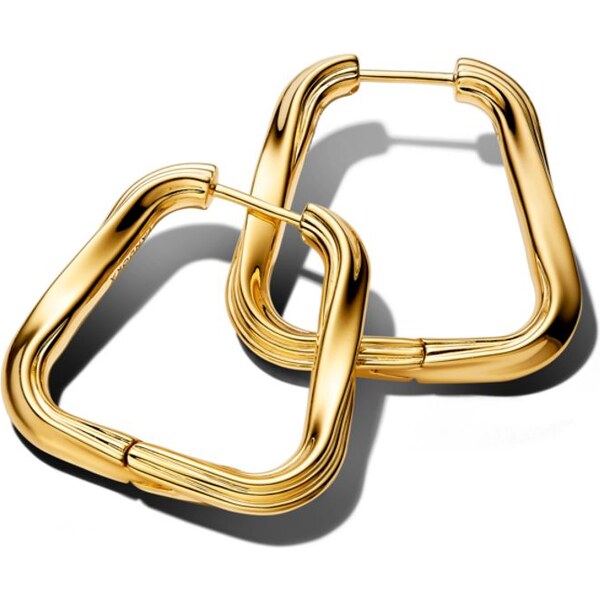 PANDORA Veľké kruhové náušnice Skrútený trojuholník 63777224