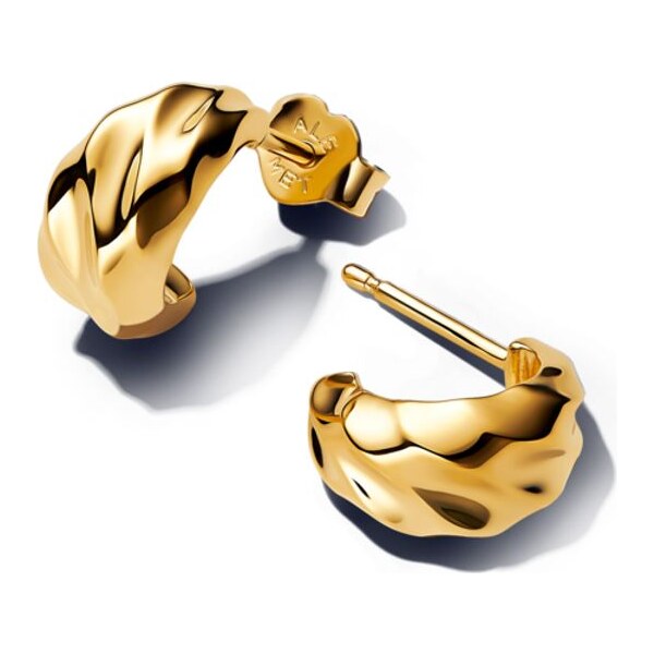 PANDORA zvlnené kruhové náušnice 63777195