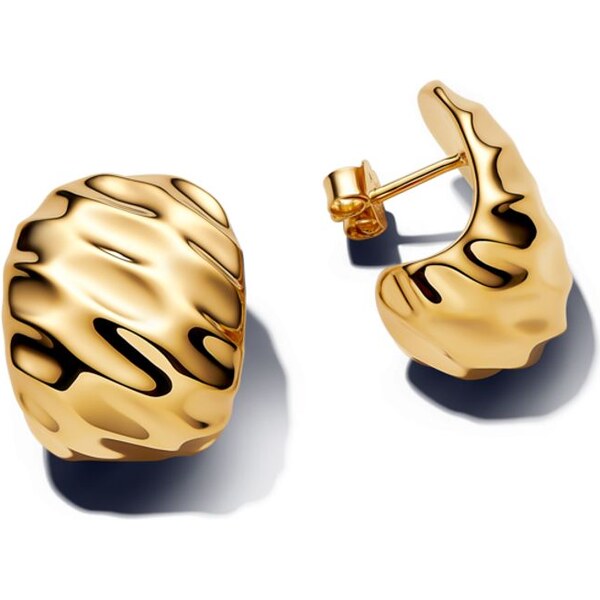 PANDORA Široké zvlnené kruhové náušnice 63777203