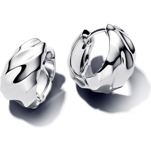 PANDORA Zvlnené kruhové náušnice 63777211