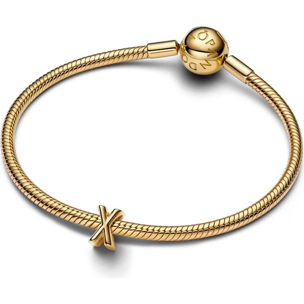 PANDORA Pozlátený prívesok písmeno X 63777213