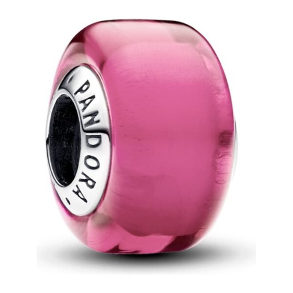 PANDORA mini prívesok Ružové sklo Murano 58186058
