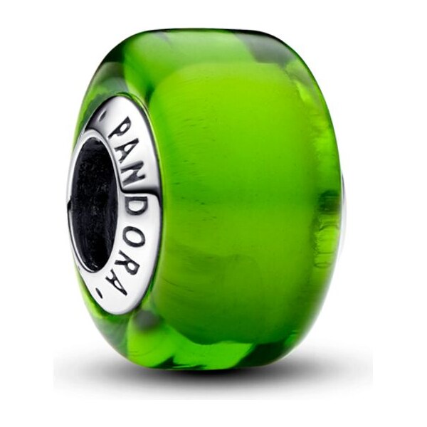 PANDORA mini prívesok Zelené sklo Murano 58186055
