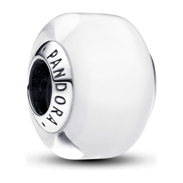 PANDORA mini prívesok Biele sklo Murano 58186057