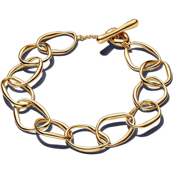 PANDORA Pozlátený článkový náramok s Organickým tvarom 63777245