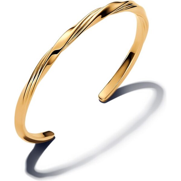 PANDORA Pozlátený pevný otvorený krútený náramok 63777243