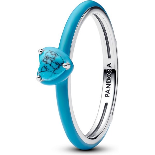 PANDORA ME Strieborný prsteň Tyrkysové srdce 63777246