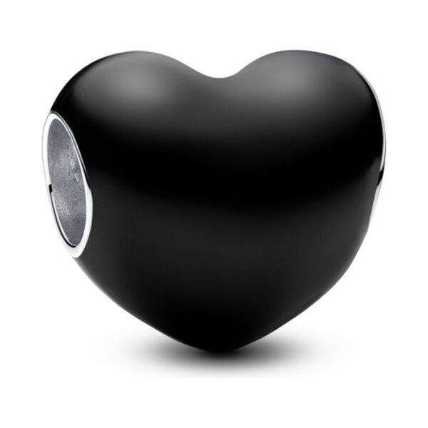 PANDORA prívesok Metalické čierna srdce 63910988