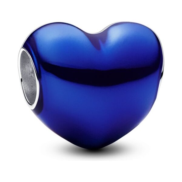 PANDORA prívesok Metalické modré srdce 63690887