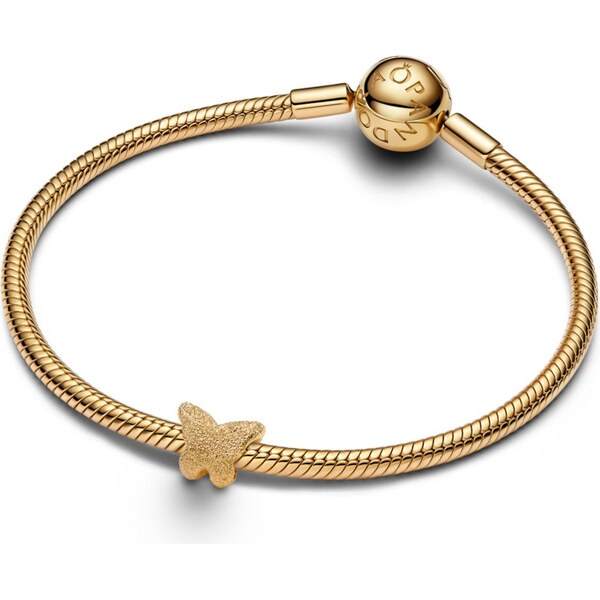 PANDORA pozlátený mini prívesok Motýľ s textúrou 65245791