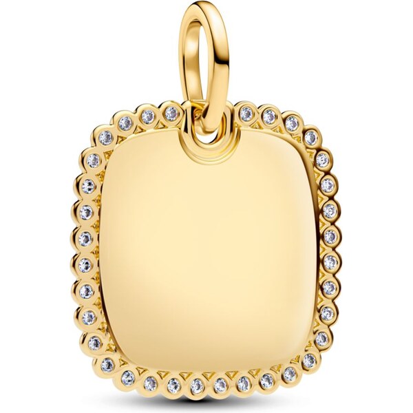 PANDORA pozlátený hranatý prívesok s možnosťou gravírovania 65245790