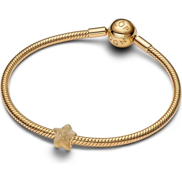 PANDORA pozlátený mini prívesok Hviezda s textúrou 65245797