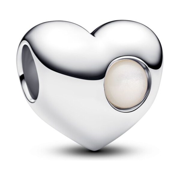 PANDORA gravírovateľný prívesok v tvare srdca s bielym kameňom 65245815