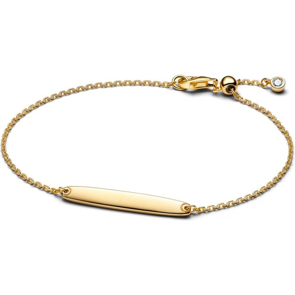 PANDORA pozlátený náramok s plackou na gravírovanie 65245851