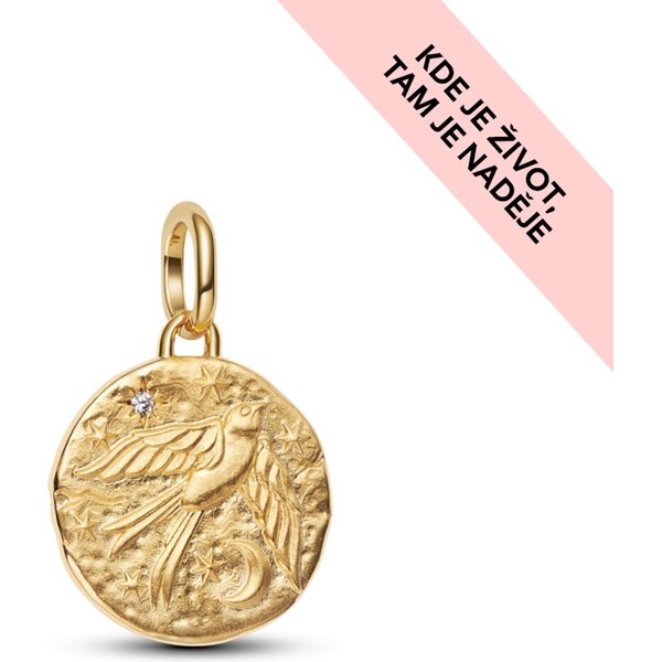 PANDORA pozlátený Medailónový prívesok Lastovička 65245955