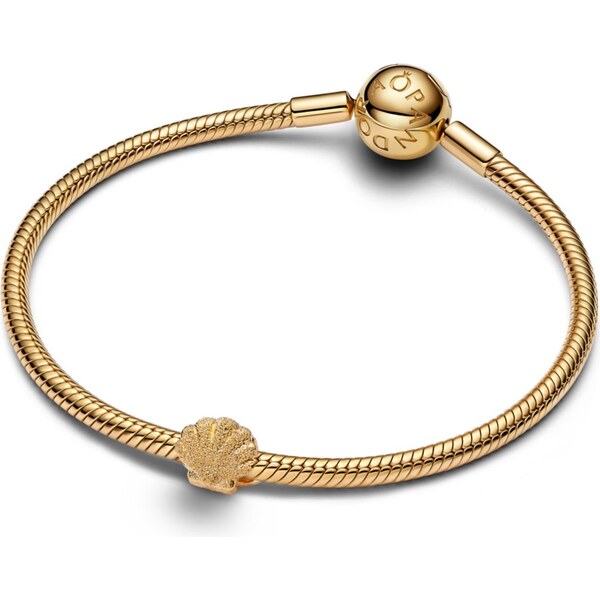 PANDORA pozlátený mini prívesok Mušle s textúrou 65250654