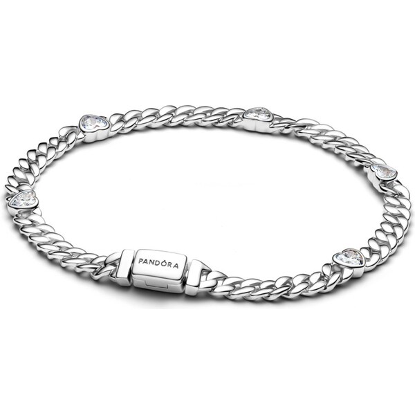 PANDORA Náramok Kubánska retiazka so srdiečkami 66112976