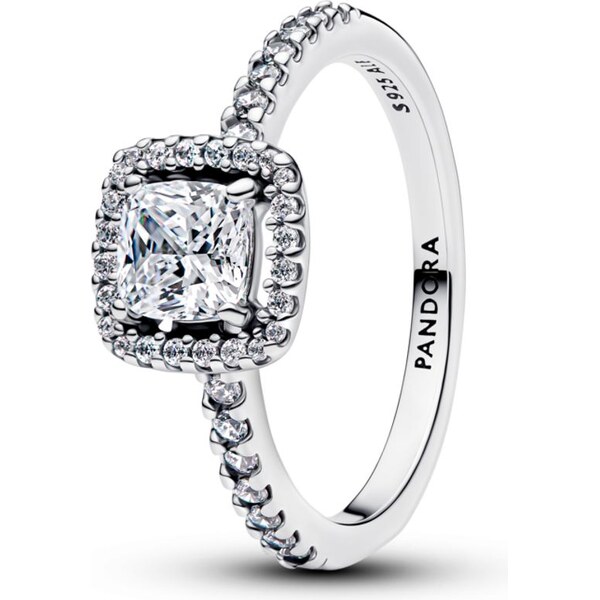 PANDORA Prsteň Trblietavá štvorcová aureola 66112977