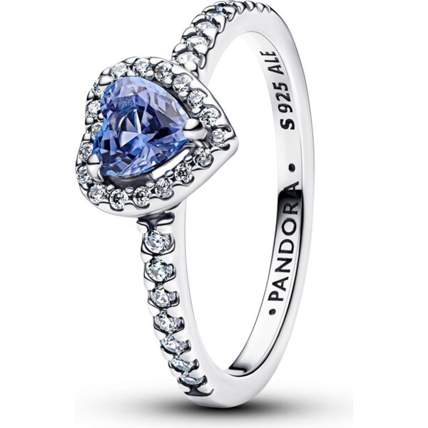 PANDORA Prsteň vyvýšené modré srdce 66112989