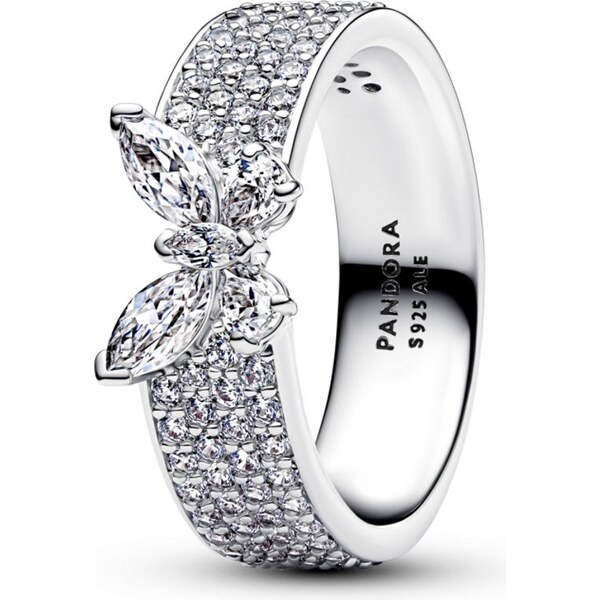 PANDORA Výrazný prsteň Trblietavý motýľ 66112985