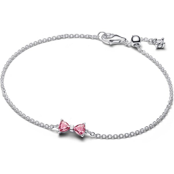 PANDORA Retiazkový náramok ružová Mašlička 66112980