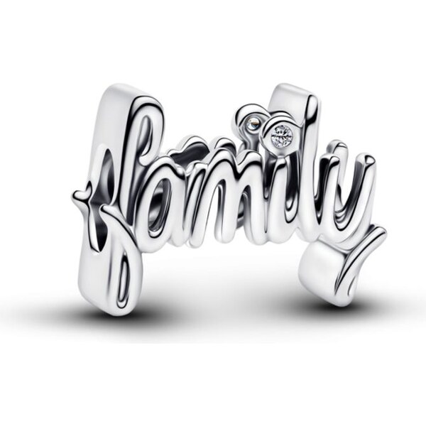 PANDORA Prívesok s nápisom Family 66121876