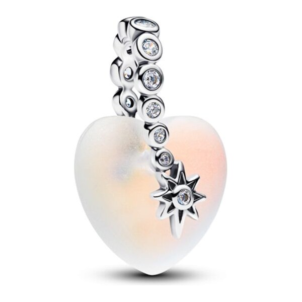 PANDORA Dvojitý visiaci prívesok Padajúca hviezda a srdce 66121889