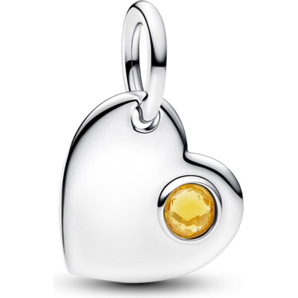PANDORA Visiaci prívesok Srdce s kameňom medovej farby, na 66121928