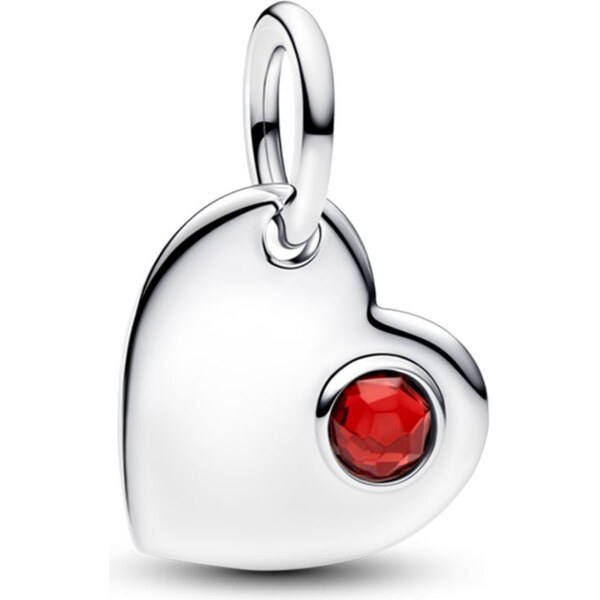 PANDORA Visiaci prívesok Srdce s červeným kameňom, na gravírovanie 66121924