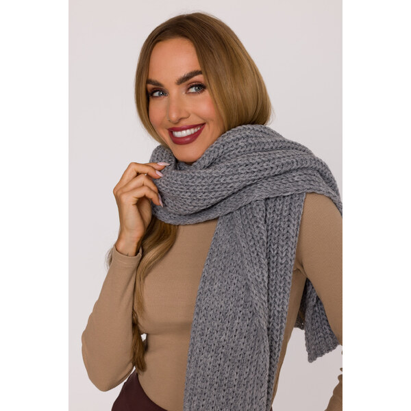 MOE Dlhý šál s rebrovanou väzbou | šedá M896 66553534