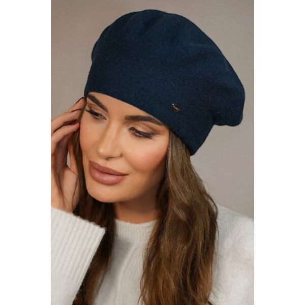 Kamea Tmavomodrá tyrkysová elegantná dámska baretka na zimu Kiang, 66563810