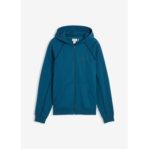 bonprix Mikinová bunda s kontrastnými detailmi z čistej bavlny, farba 66563940