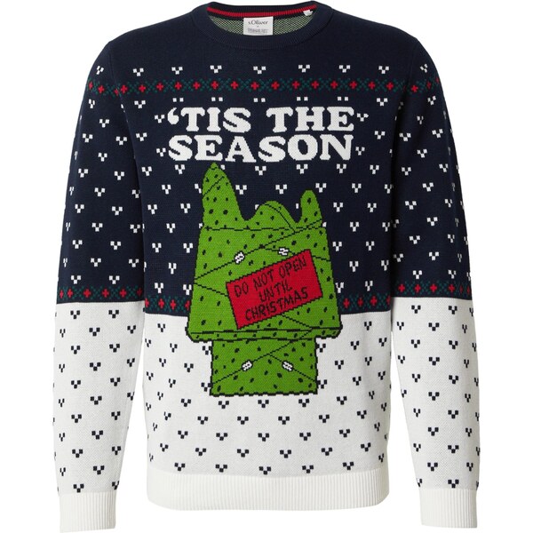 s.Oliver Sveter námornícka modrá / zelená / prírodná biela 66570831