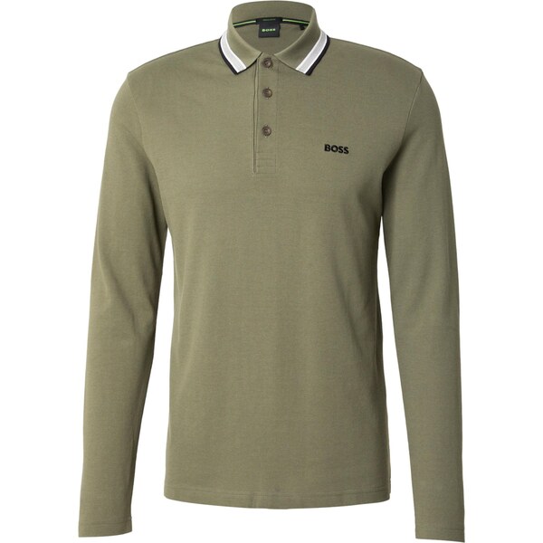 BOSS Tričko Plisy kaki / čierna / biela 66571161