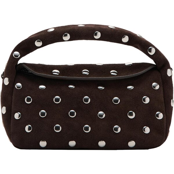 MANGO Kabelka Sandra čokoládová / strieborná 66571046