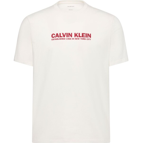 Calvin Klein Tričko 30s tmavočervená / biela 66571366
