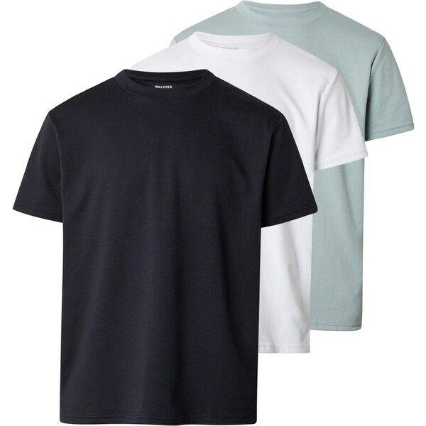 HOLLISTER Tričko svetlosivá / čierna / biela 66571494