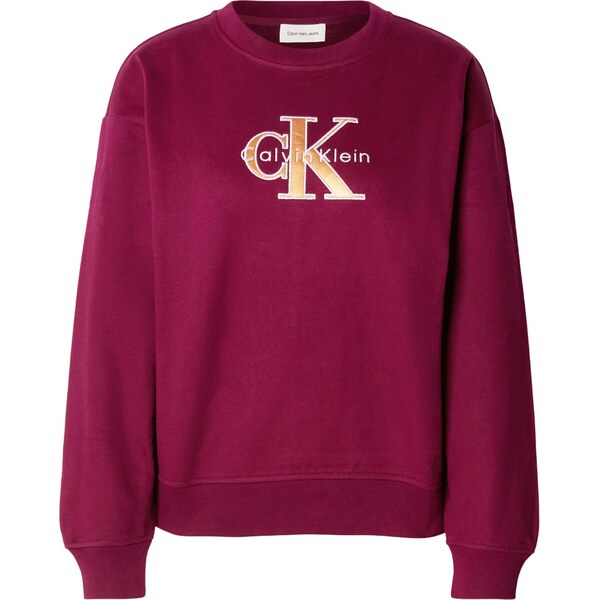 Calvin Klein Jeans Mikina zlatá / cyklaménová / biela 66571593