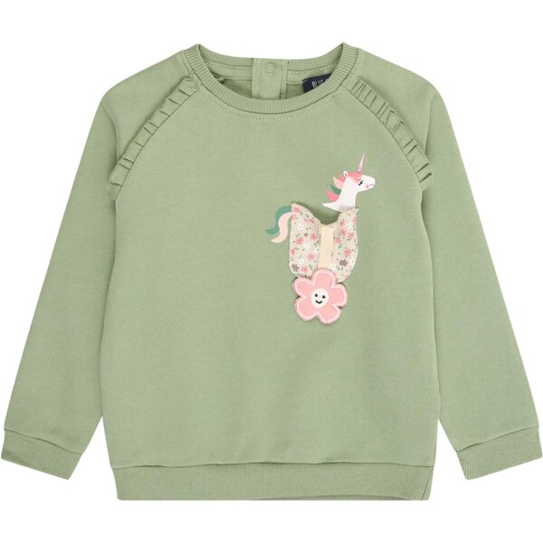 BLUE SEVEN Mikina zelená / pastelovo zelená / ružová / biela 66571619