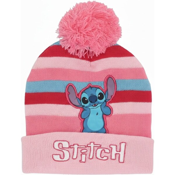 DIFUZED Dievčenská zimná pletená čiapka s brmbolcom Stitch 66596342