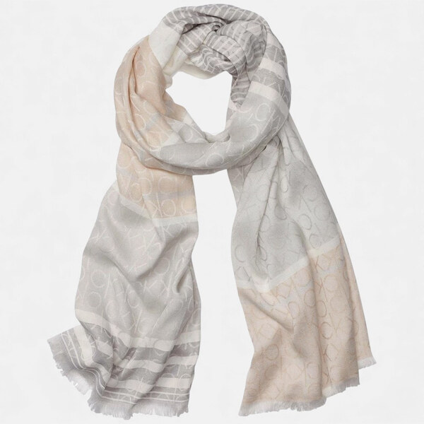 Pruhovaný šátek Calvin Klein s monogramy 56546 66596421