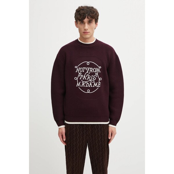 Vlnený sveter Drôle de Monsieur La Maille Slogan 66596734