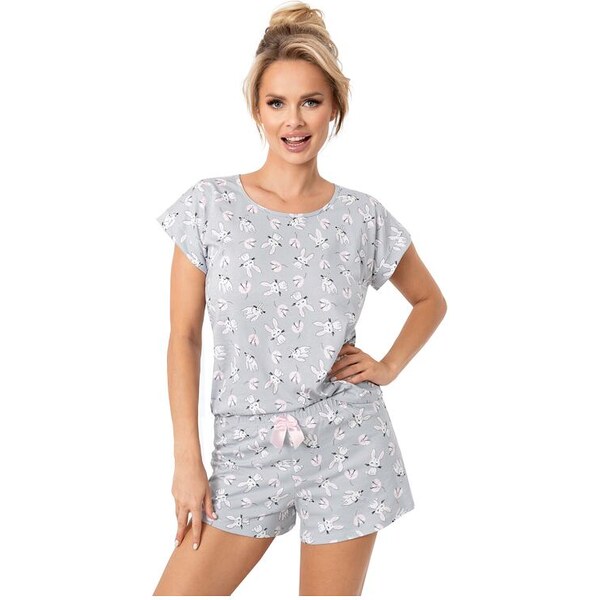 Donna Dámske bavlnené pyžamo Bunny short sivé 66596998