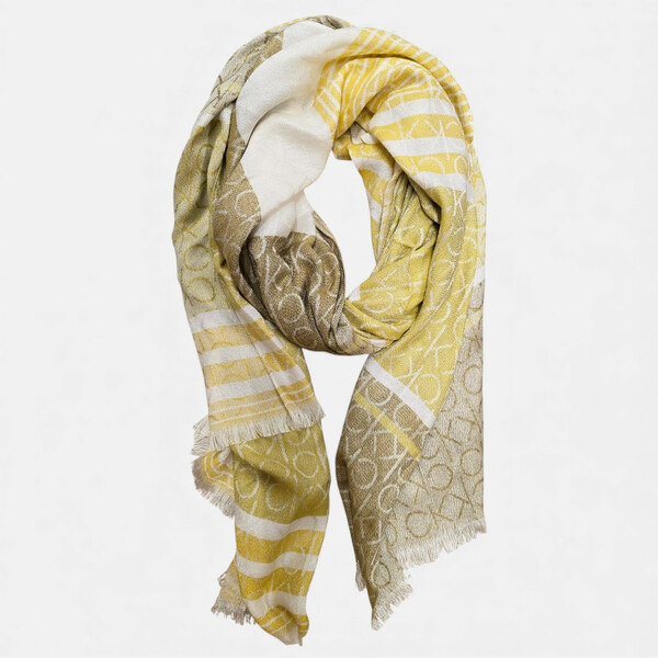 Pruhovaný šátek Calvin Klein s monogramy 56547 66597188