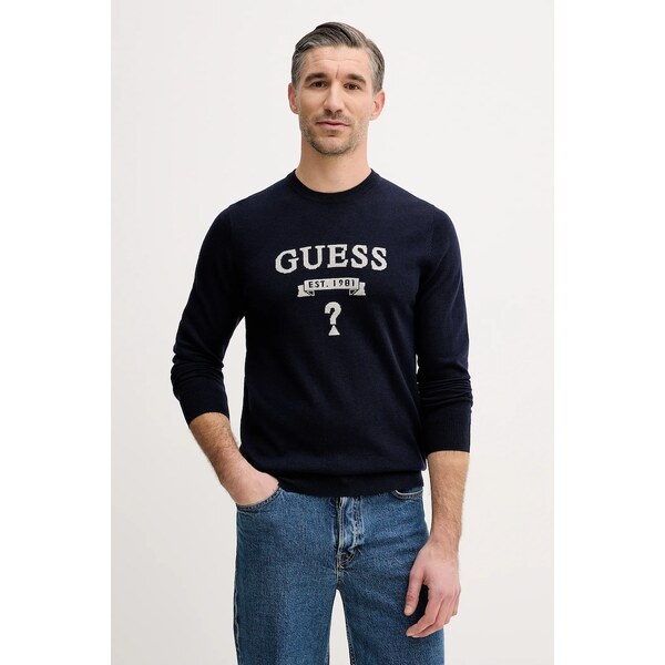 Sveter s prímesou hodvábu Guess HAMMOND 66509188